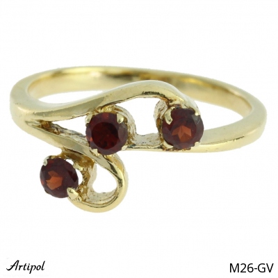 Ring M26-GV with real Garnet