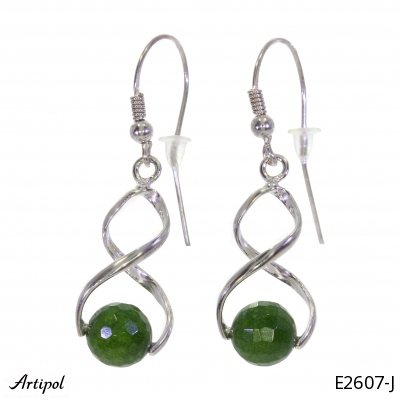 Earrings E2607-J with real Jade