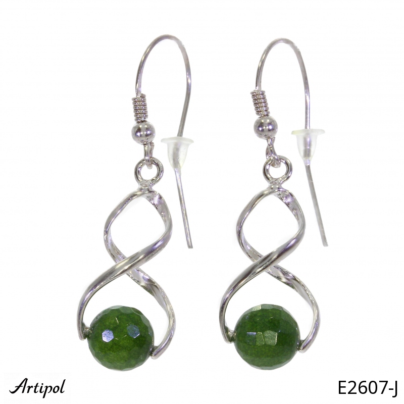 Earrings E2607-J with real Jade