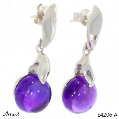 Earrings E4206-A with real Amethyst