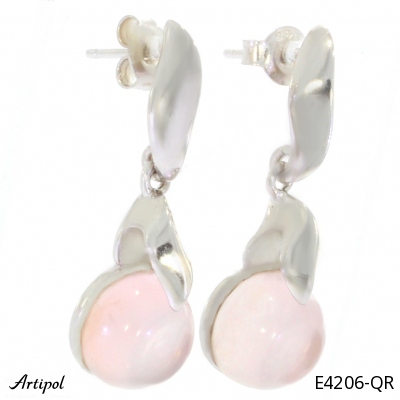 Earrings E4206-QR with real Quartz rose