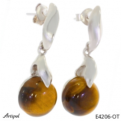 Earrings E4206-OT with real Tiger's eye