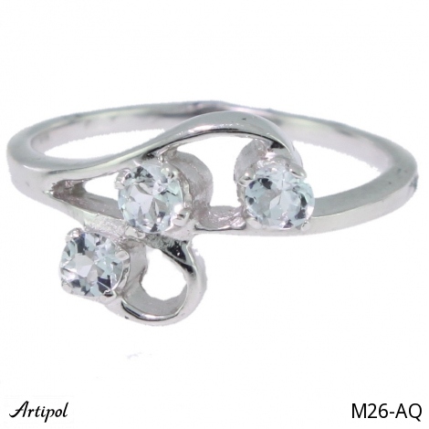 Ring M26-AQ with real Aquamarine