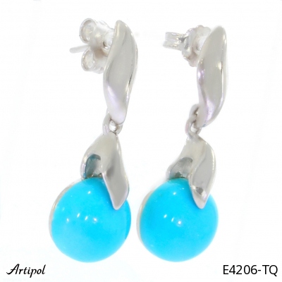 Earrings E4206-TQ with real Turquoise