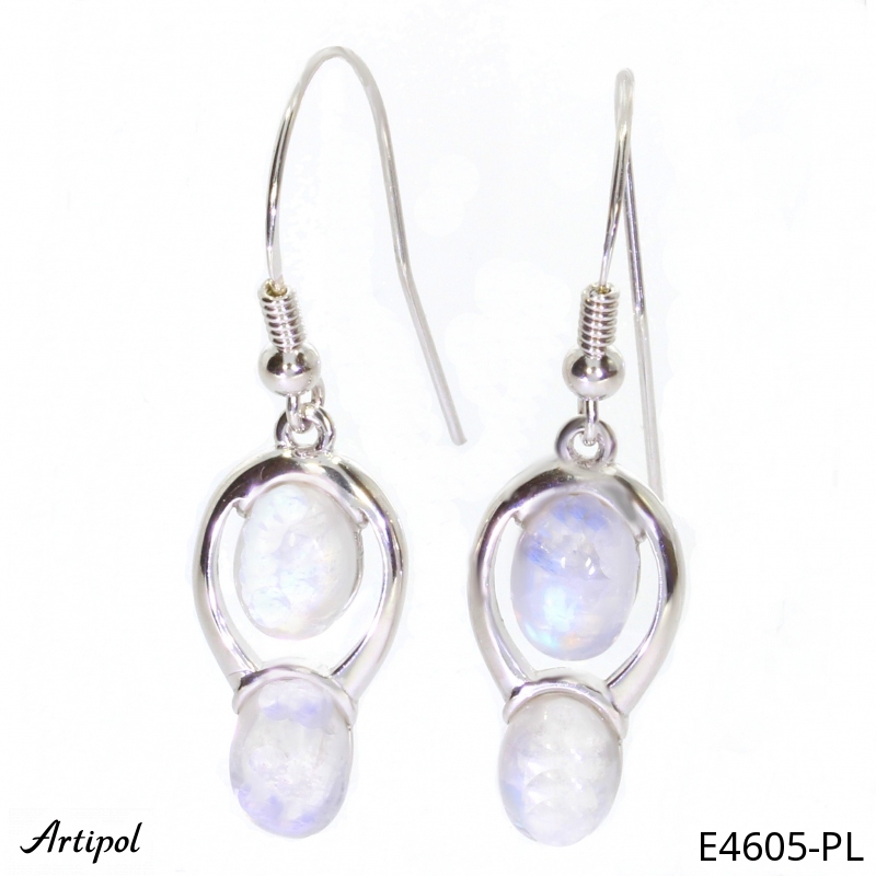 Earrings E4605-PL with real Moonstone