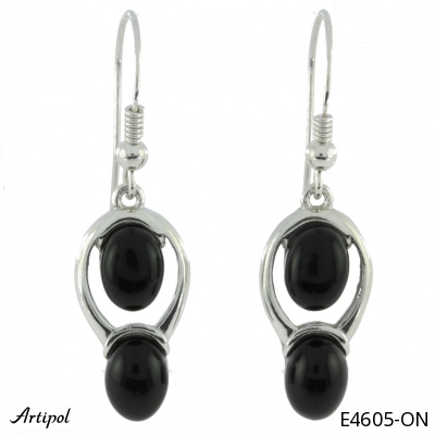 Boucles d'oreilles E4605-ON en Onyx noir véritable