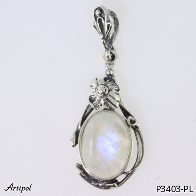 Pendant P3403-PL with real Rainbow Moonstone