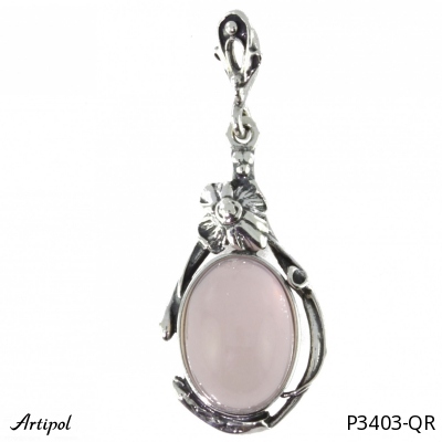 Pendant P3403-QR with real Rose quartz