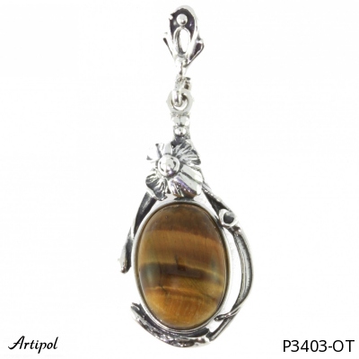 Pendentif P3403-OT en Oeil de tigre véritable