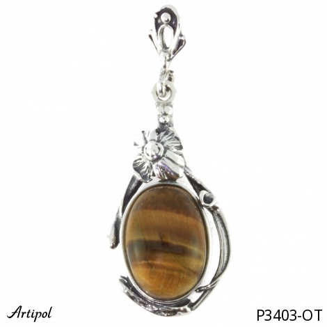 Pendentif P3403-OT en Oeil de tigre véritable