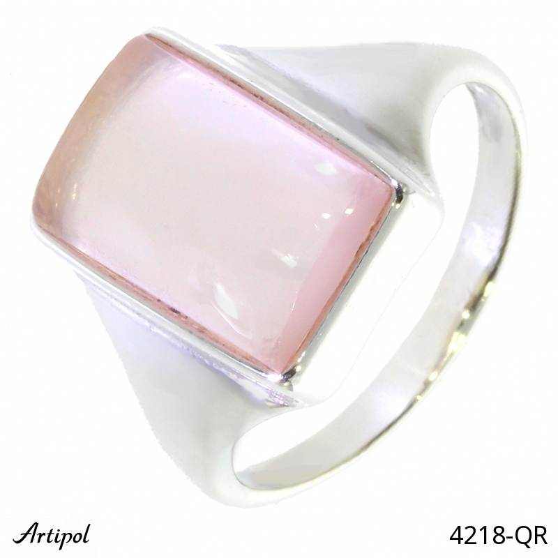 Ring 4218-QR with real Rose quartz