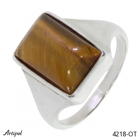 Bague 4218-OT en Oeil de tigre véritable