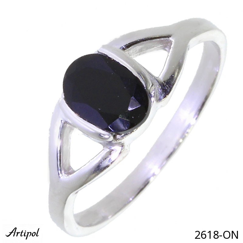 Bague 2618-ON en Onyx noir véritable