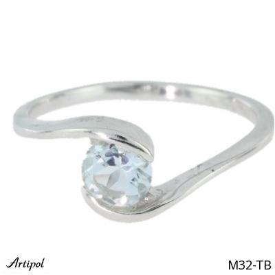 Ring M32-TB with real Blue topaz
