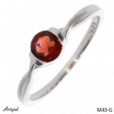 Ring M43-G with real Red garnet
