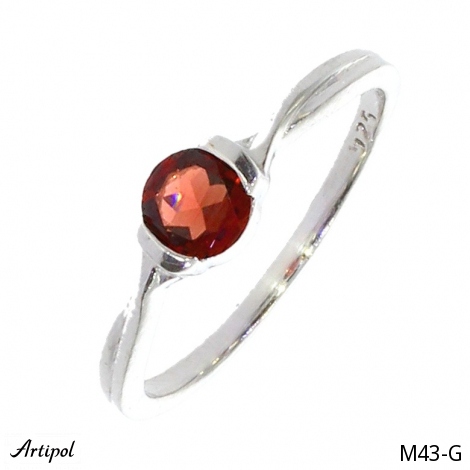 Ring M43-G with real Red garnet