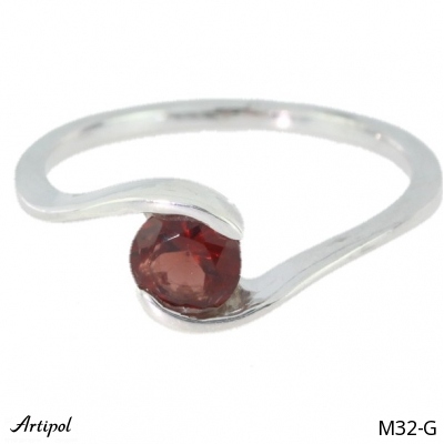 Ring M32-G with real Red garnet