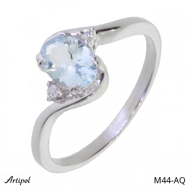 Ring M44-AQ mit echter Aquamarin