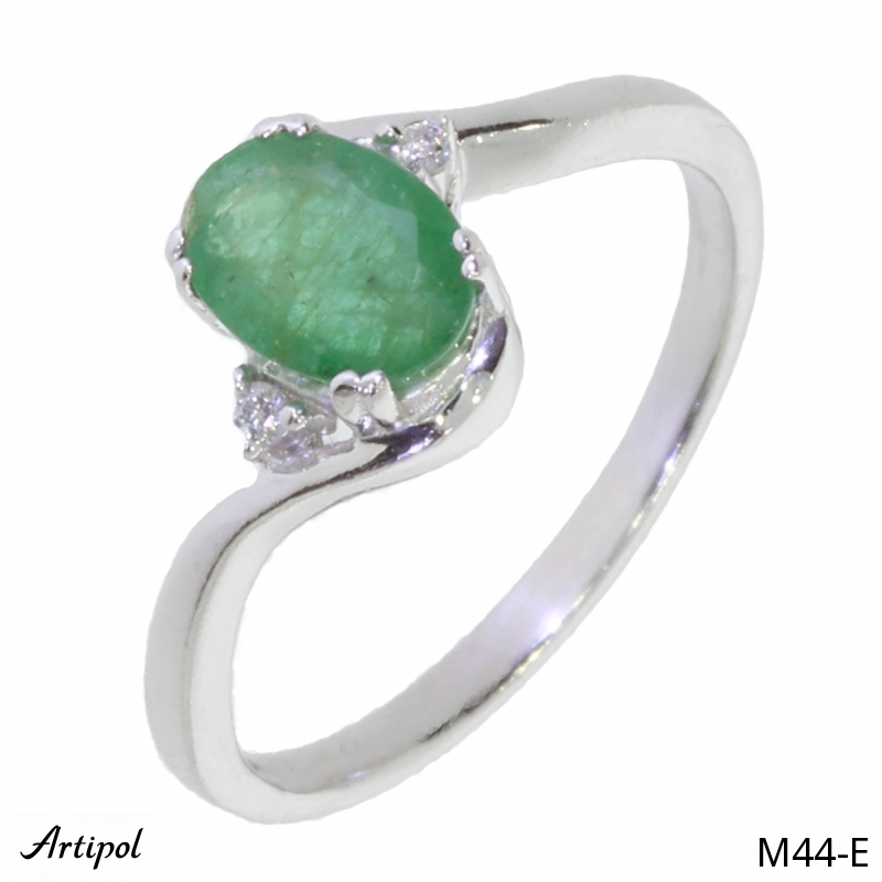 Ring M44-E with real Emerald