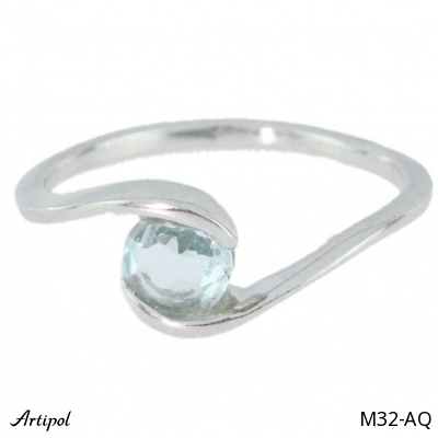 Bague M32-AQ en Aigue-marine véritable