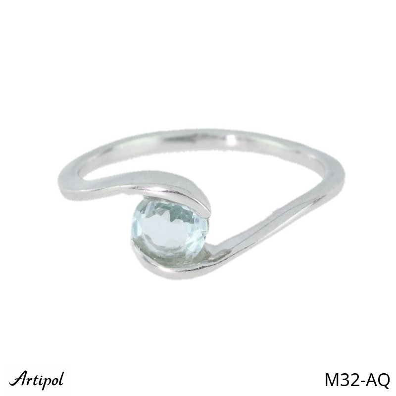 Bague M32-AQ en Aigue-marine véritable