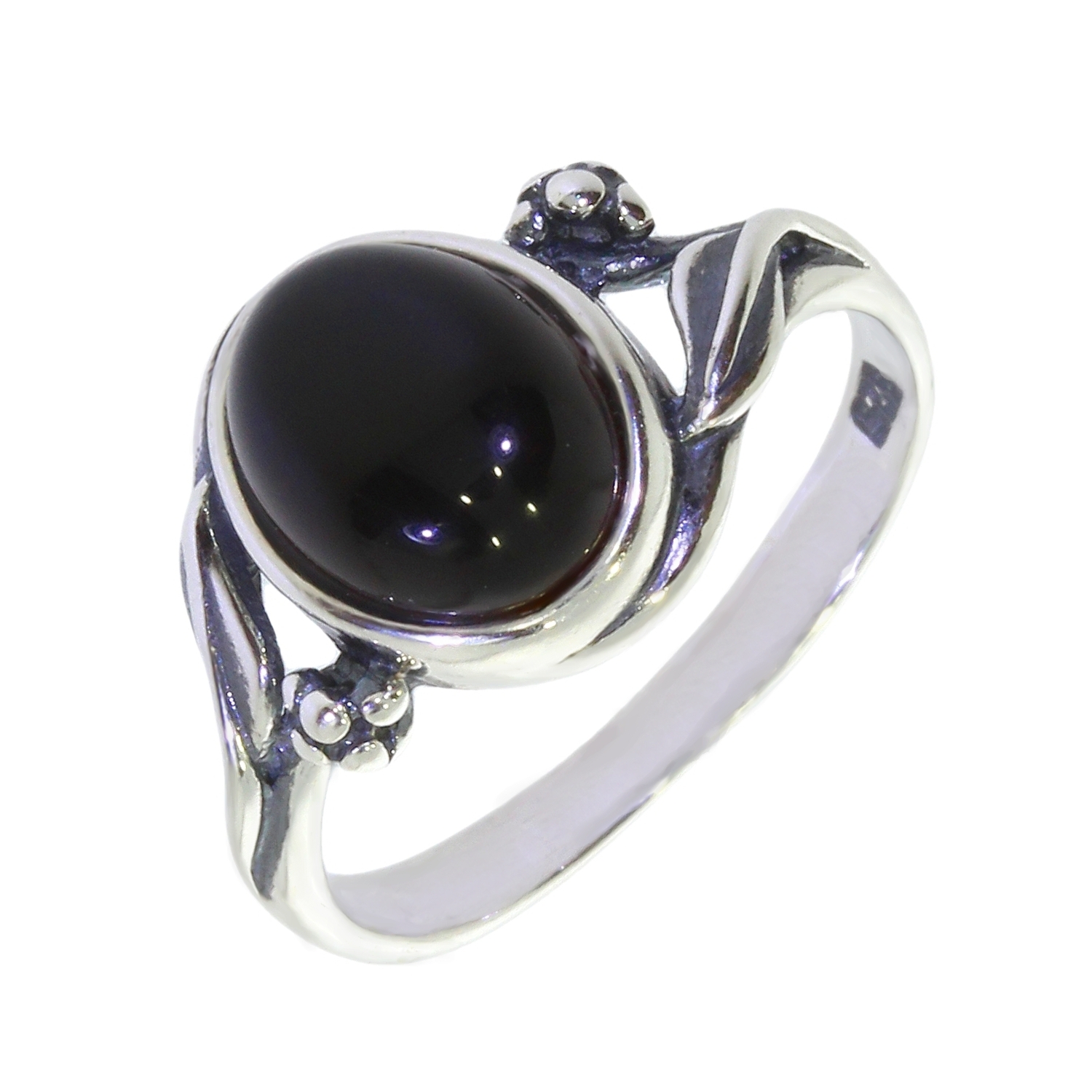 Bague 3027-ON en Onyx noir véritable Bijoux en Argent pour Femme