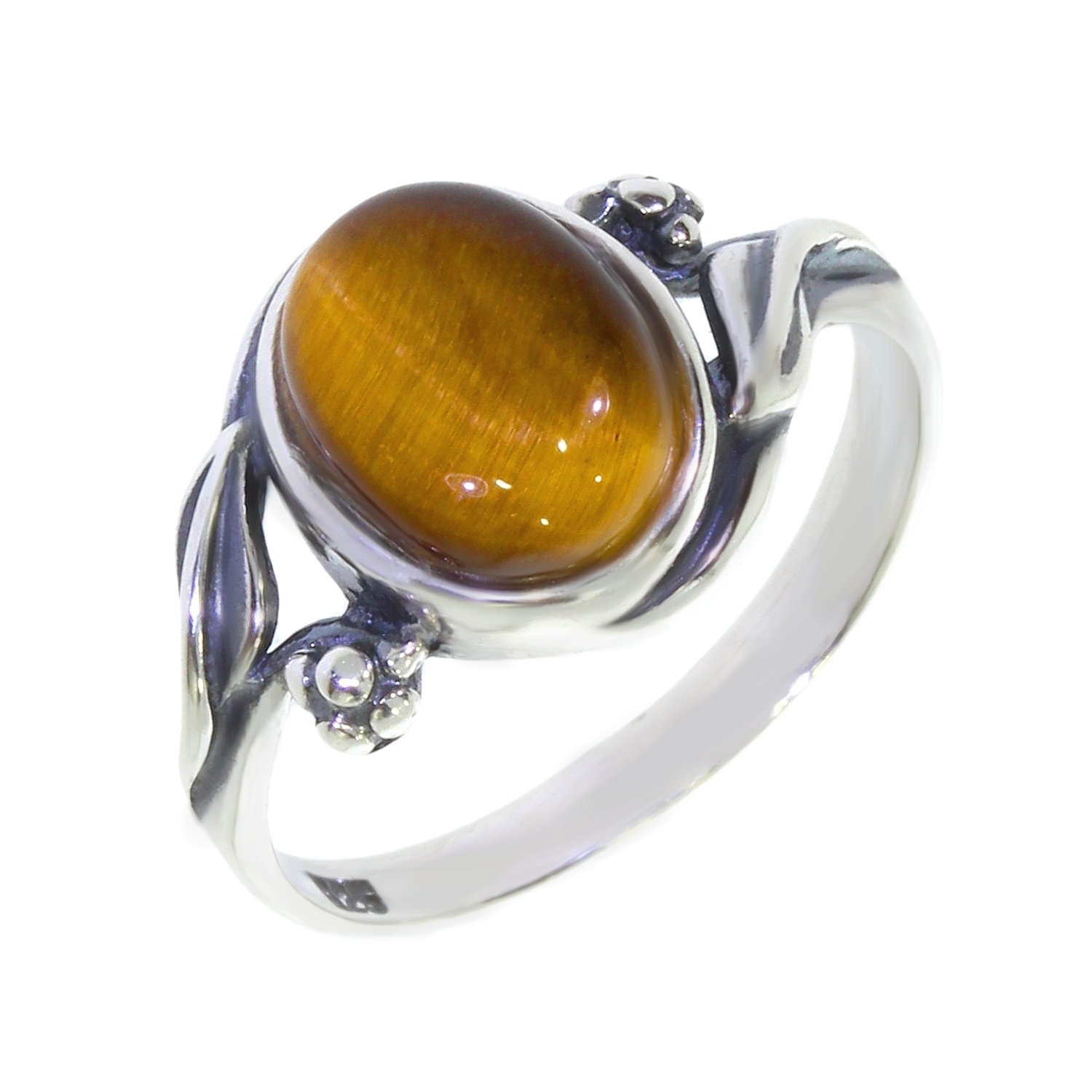 Bague Homme Or 750/18 Carats Avec œil De Tigre Véritable – Personnalisable – Unisexe