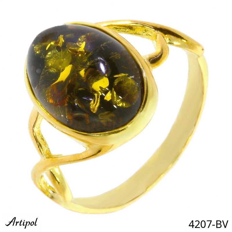 Ring 4207-BV with real Amber
