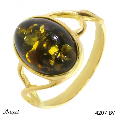Ring 4207-BV with real Amber