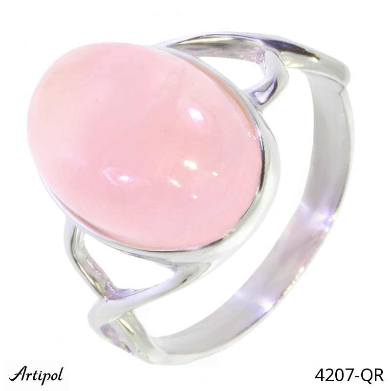 Ring 4207-QR with real Rose quartz