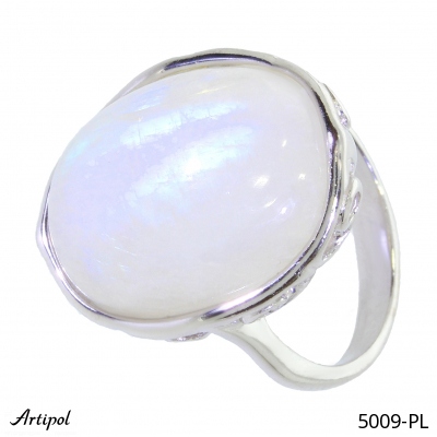 Ring 5009-PL with real Rainbow Moonstone