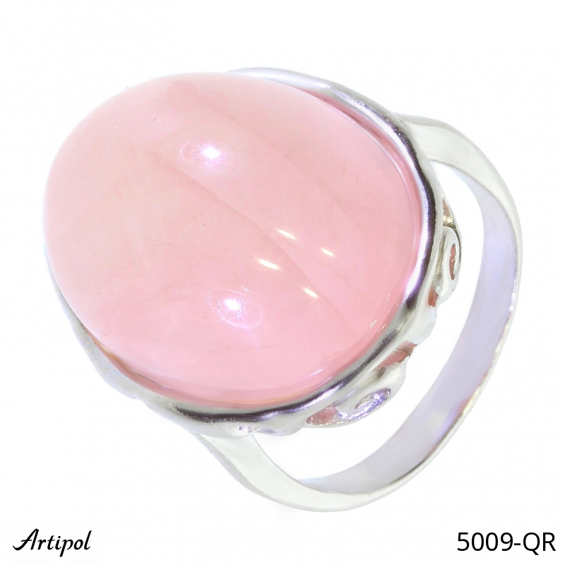 Ring 5009-QR with real Rose quartz
