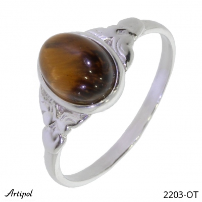 Bague 2203-OT en Oeil de tigre véritable