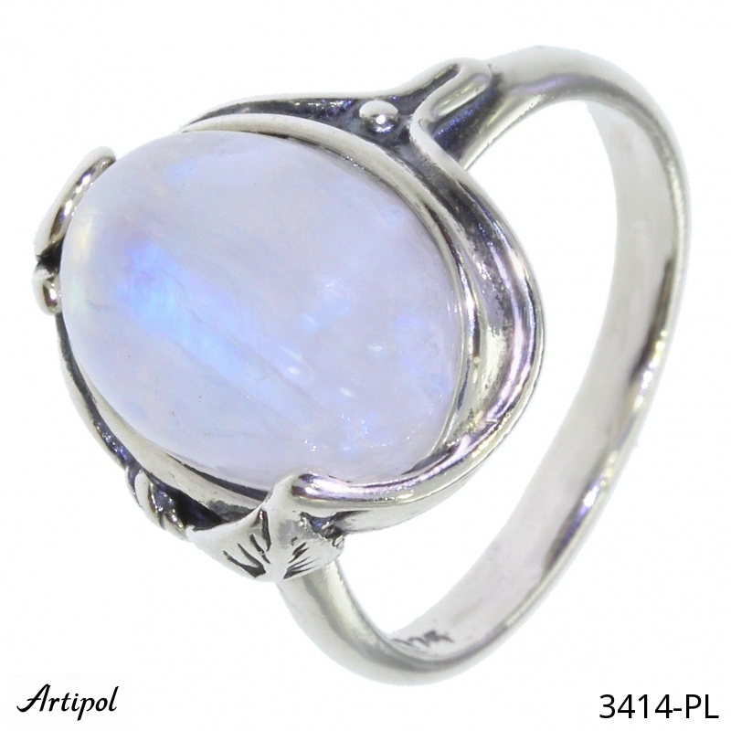 Ring 3414-PL with real Rainbow Moonstone