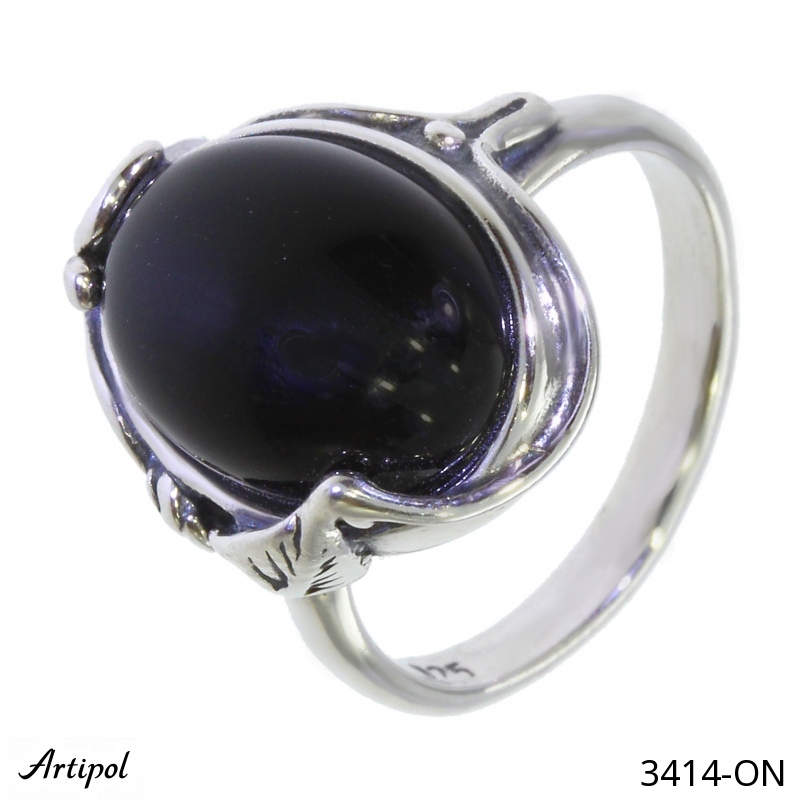 Ring 3414-ON mit echter Schwarzem Onyx