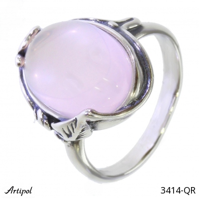 Ring 3414-QR with real Rose quartz