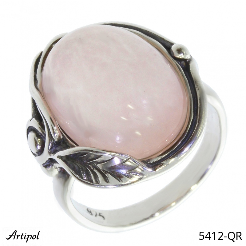 Ring 5412-QR with real Rose quartz