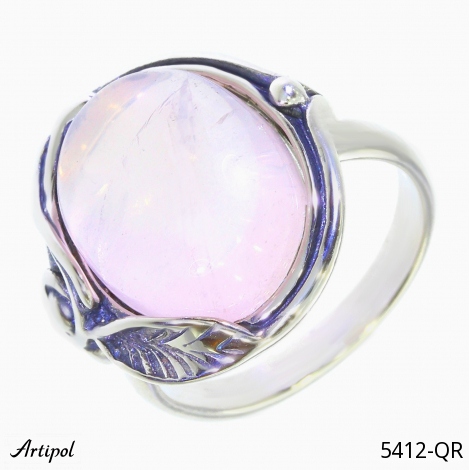 Ring 5412-QR with real Rose quartz