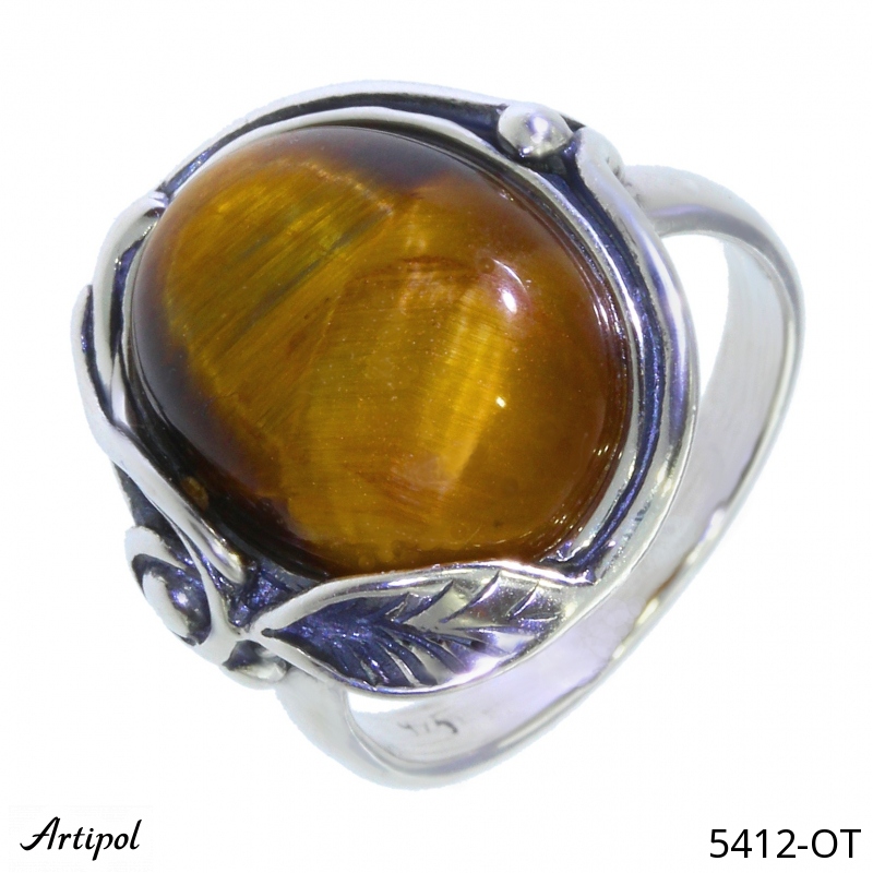 Bague 5412-OT en Oeil de tigre véritable