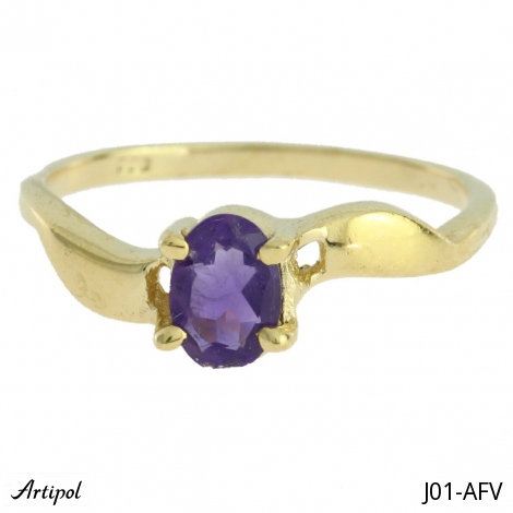 Ring J01-AFV mit echter vergoldetem Amethyst