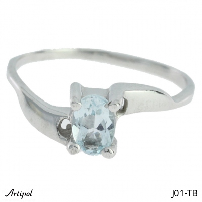 Ring J01-TB with real Blue topaz