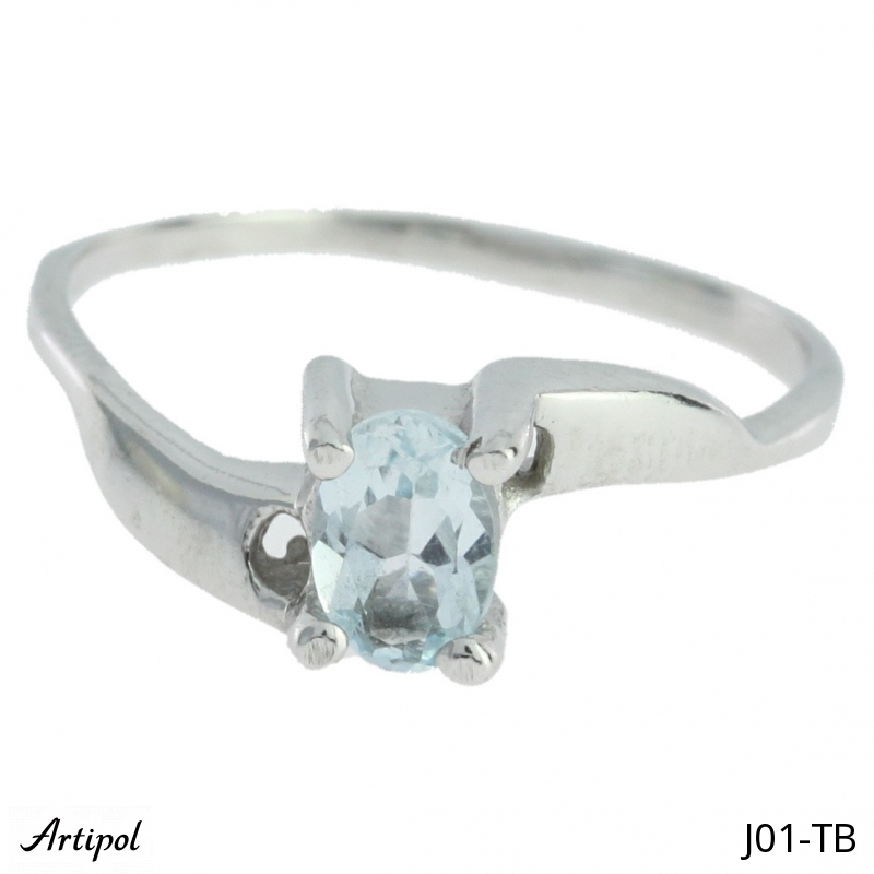 Ring J01-TB with real Blue Topaz