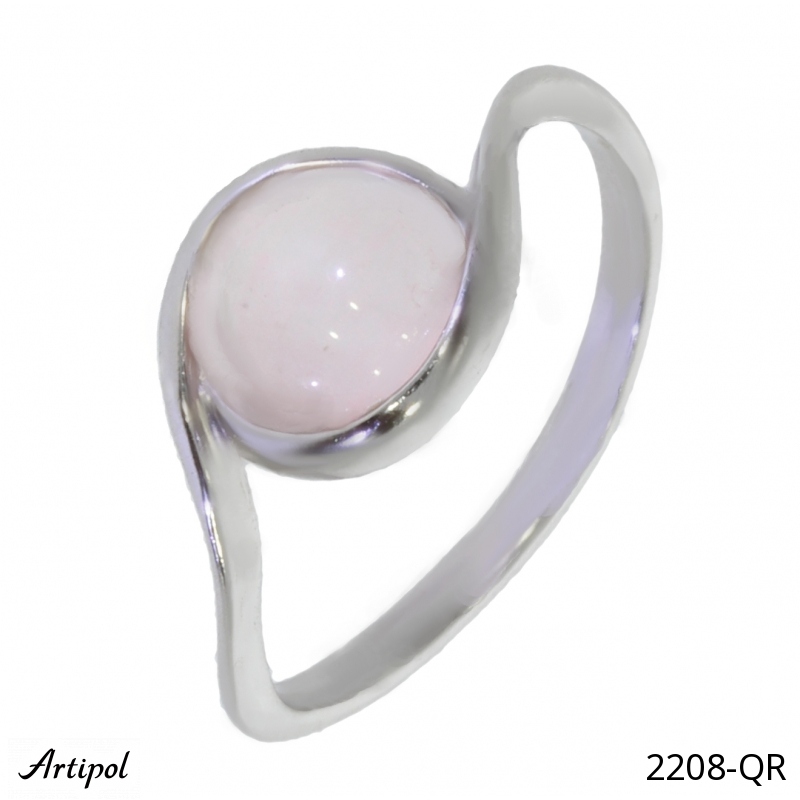 Ring 2208-QR with real Rose Quartz