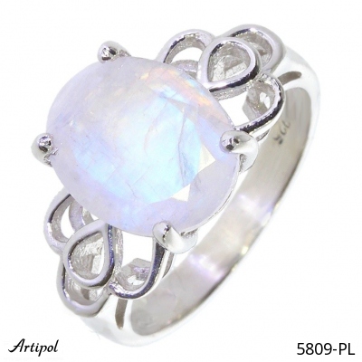 Ring 5809-PL with real Moonstone