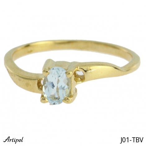 Ring J01-TBV with real Blue topaz
