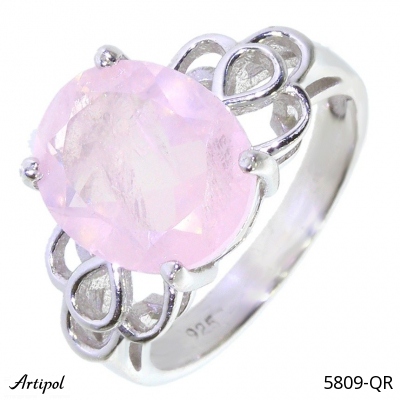 Ring 5809-QR with real Rose quartz