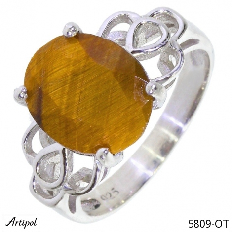Bague 5809-OT en Oeil de tigre véritable