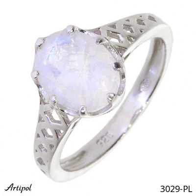Ring 3029-PL with real Rainbow Moonstone