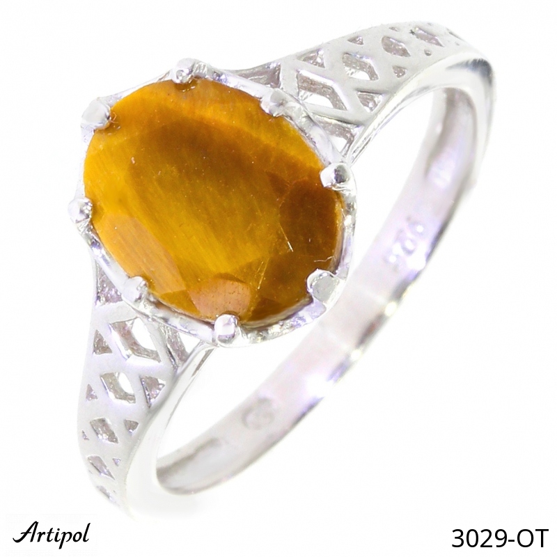 Bague 3029-OT en Oeil de tigre véritable