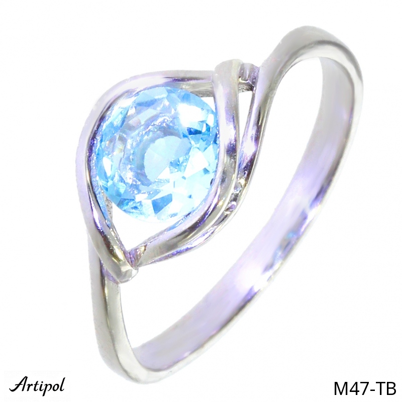 Ring M47-TB mit echter Blauem Topas